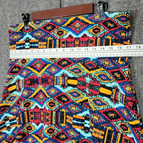 LuLaRoe Skirt Womens 2XL Multi-Color Aztec Geometric Print Below Knee Pull On - Picture 4 of 9